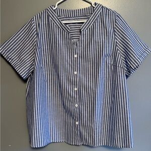 SHEIN Curve Striped Button Front Top Size 2XL NWOT